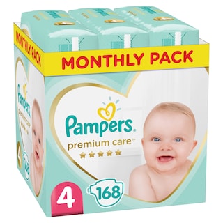 PAMPERS | Πάνες Μωρού Premium Care Νο4 Αποκλειστικά Online 168 Τεμάχια