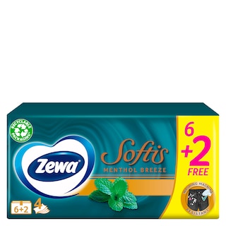 ZEWA | ΧΑΡΤΟΜΑΝΤΙΛΑ SOFTIS MENTHOL 10 ΤΕΜ