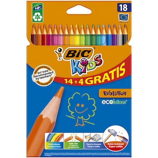 BIC | Ξυλομπογιές Kids Evolution ECOlutions 14+4 Τεμάχια
