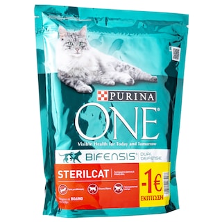 PURINA ONE | Γατοτροφή Sterilcat Βοδινό & Σιτάρι 800gr Έκπτωση 1Ε ΕΚΠ1EURO