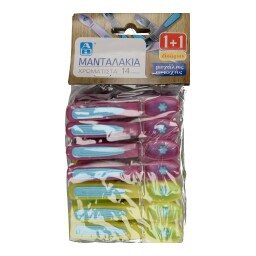 ΑΒ | Μανταλάκια Χρωματιστά 14 Τεμάχια 1+1 Δώρο
