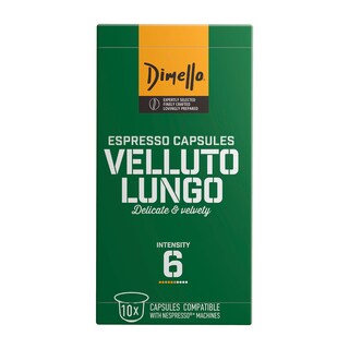 DIMELLO | ΚΑΨΟΥΛΕΣ ΚΑΦΕ ΕΣΠΡΕΣΣΟ VELLUTO LUNGO 10 X5.6 GR