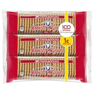 ΠΑΠΑΔΟΠΟΥΛΟΥ | Μπισκότα Μιράντα 3x250g Έκπτωση 1Ε