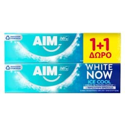 AIM | Οδοντόκρεμα White Now Ice Cool Mint 75ml 1+1 Δώρο