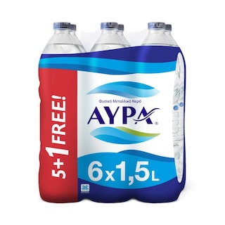 ΑΥΡΑ | Νερό Φυσικό Μεταλλικό 1.5lt 5+1 Δώρο