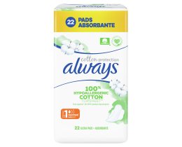ALWAYS | Σερβιέτες Cotton Protection Ultra Normal Μέγεθος 1 22 Τεμάχια