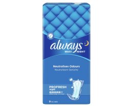 ALWAYS | Σερβιέτες Profresh Maxi Night 9 Τεμάχια