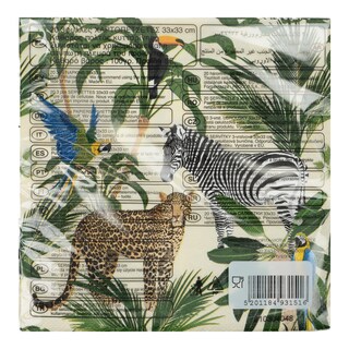 DECORATA | Χαρτοπετσέτες 3 Φύλλα Tropical Jungle 20 Τεμάχια