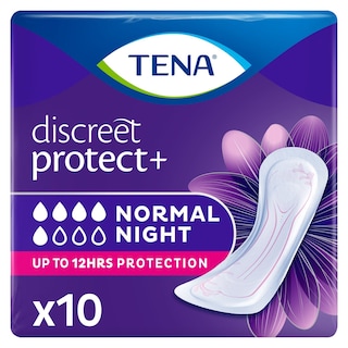 TENA | Σερβιέτες Ακράτειας Discreet Normal Night 10 Τεμάχια