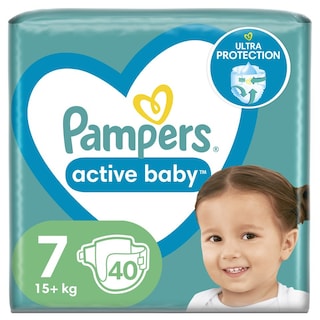 PAMPERS | Πάνες Μωρού Active Baby Νο7 15kg+ 40 Τεμάχια