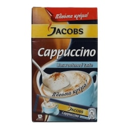 JACOBS | ΣΤΙΓΜΙΑΙΟΣ ΚΑΦΕΣ CAPPUCCINO ΧΩΡΙΣ ΖΑΧAΡΗ ΣΕ ΦΑΚΕΛΑΚΙΑ 10 Χ 14,4 GR