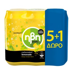 HBH | Λεμονάδα Χωρίς Ζάχαρη Κουτί 6x330ml 5+1 Δώρο
