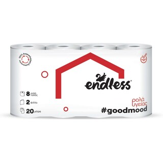 ENDLESS | Χαρτί Υγείας Good Mood 2 Φύλλα 8 Ρολά 496g