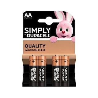 DURACELL | Μπαταρίες Αλκαλικές Simply ΑΑ 4 Τεμάχια