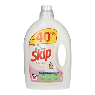 SKIP | Υγρό Πλυντηρίου Ρούχων Talc Soft 30 Μεζ. Έκπτωση 40%