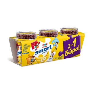 SMART | Παιδικό Γιαούρτι Μπανάνα 3 X 145 gr 2+1 Δώρο 3X145ΓΡ (2+1 ΔΩΡΟ)