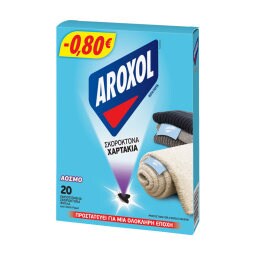 AROXOL | Σκοροκτόνα Χαρτάκια Άοσμα 20 Τεμάχια Έκπ. 0.8Ε