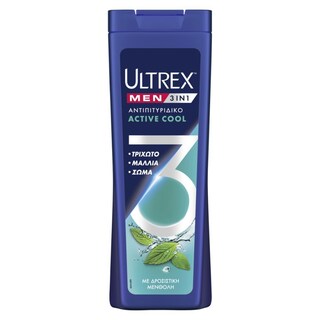 ULTREX | Σαμπουάν Active Cool 3σε1 Αντιπιτυριδικό 360ml Έκπτωση 50%