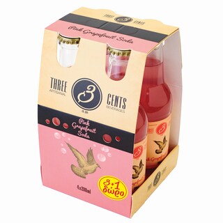 THREE CENTS | THREE CENTS P.GRAPE SODA 200ML 3+1