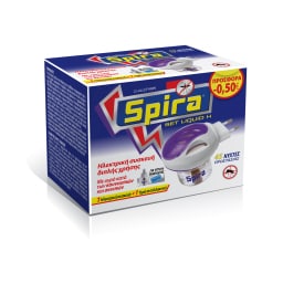 SPIRA | Εντομοαπωθητική Συσκευή Liquid H 45 Νύχτες + Ανταλλακτικό 1 Τεμάχιο Έκπτ. 0.5Ε