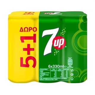 7UP | Αναψυκτικό Γκαζόζα Κουτί 330ml 5+1 Δώρο