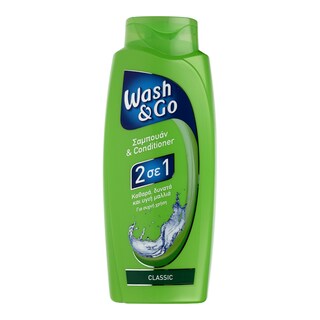 WASH&GO | SHAMPOO 2 ΣΕ 1 ΚΑΝΟΝΙΚΑ ΜΑΛΛΙΑ 700 ML