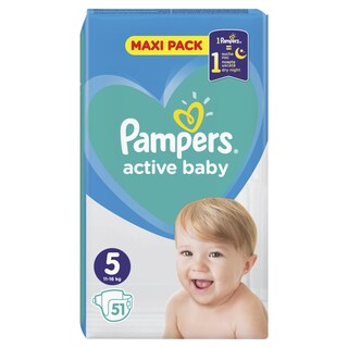 PAMPERS | Πάνες Μωρού Active Baby No5 11-16kg 51 Τεμάχια