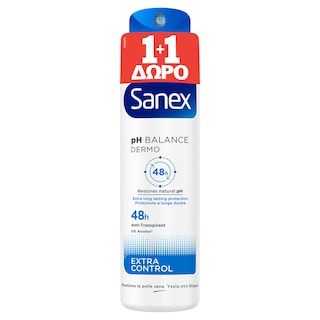 SANEX | Αποσμητικό Spray Dermo Extra Control 150ml 1+1 Δώρο