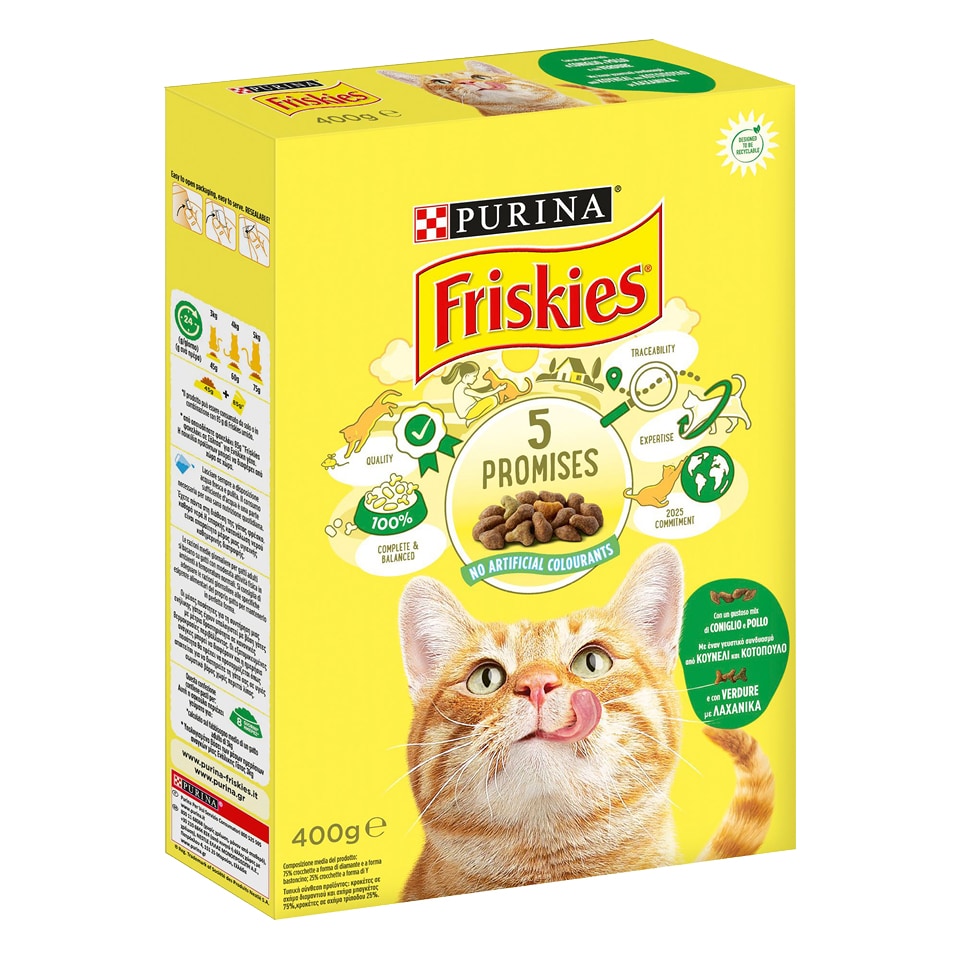 FRISKIES Ξηρά Τροφή Γάτας Κουνέλι & Κοτόπουλο με Λαχανικά 400g