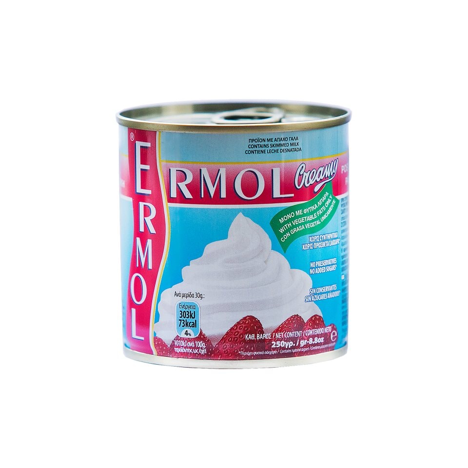 ELLO ERMOL Σαντιγί Φυτική Κρέμα Ermol Creamy Χωρίς Ζάχαρη 250g