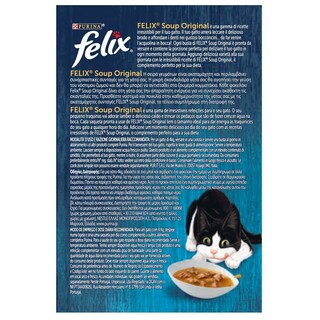 FELIX | Γατοτροφή Soup Original με Μπακαλιάρο Τόνο Γλώσσα 6x48g