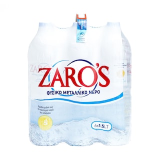 ZAROS | ΕΠΙΤΡΑΠΕΖΙΟ ΝΕΡΟ ΦΥΣΙΚΟ ΜΕΤΑΛΛΙΚΟ  6X1.5LT