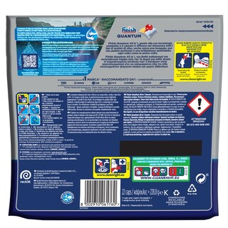 FINISH | Κάψουλες Πλυντηρίου Πιάτων Quantum All in 1 Λεμόνι 22 Tεμάχια