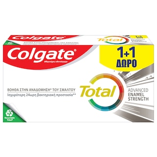 COLGATE | Οδοντόκρεμα Total Advanced Enamel Strength 75ml 1+1 Δώρο