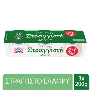 ΔΕΛΤΑ | Γιαούρτι Στραγγιστό Ελαφρύ 3x200g 2+1 Δώρο