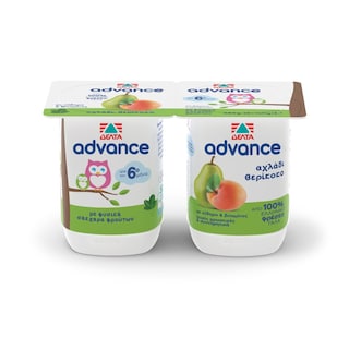 ADVANCE | Επιδόρπιο Γιαουρτιού Αχλάδι Βερίκοκο 2x140g