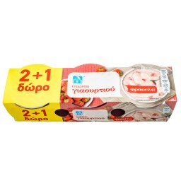 ΑΒ | Επιδόρπιο Γιαουρτιού Φράουλα 200g 2+1 Δώρο