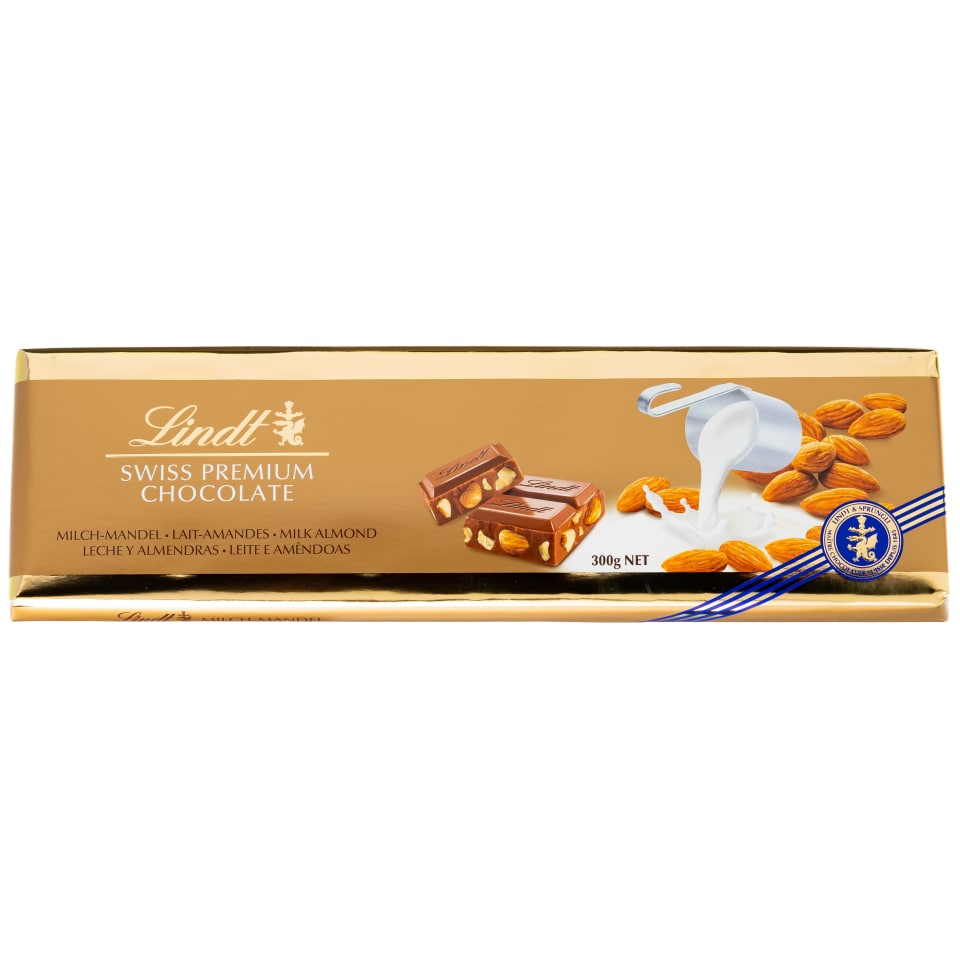 LINDT Σοκολάτα Γάλακτος Αμύγδαλο 300gr