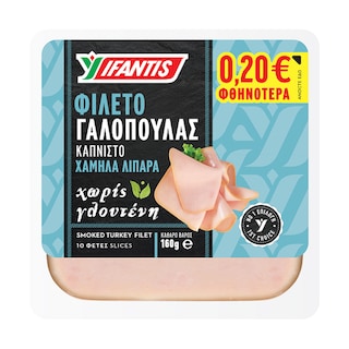 ΥΦΑΝΤΗΣ | Γαλοπούλα Καπνιστή Χωρίς Γλουτένη Φέτες 160g Έκπτωση 0.20Ε