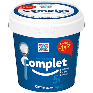 COMPLET | Γιαούρτι Αγελαδινό και Πρόβειο 5% Λιπαρά 1kg Έκπτωση 1.45Ε
