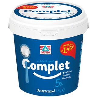 COMPLET | Γιαούρτι Αγελαδινό και Πρόβειο 5% Λιπαρά 1kg Έκπτωση 1.45Ε
