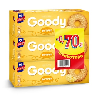 GOODY | Μπισκότα Βουτύρου 3x175g Έκπτωση 0.70Ε