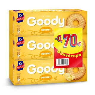 GOODY | Μπισκότα Βουτύρου 3x175g Έκπτωση 0.70Ε