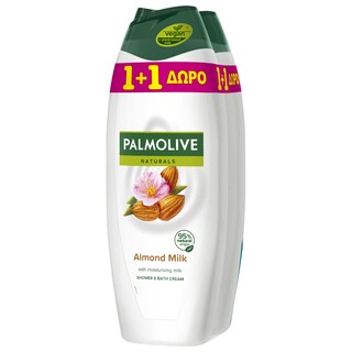 PALMOLIVE | Αφρόλουτρο Naturals Γάλα & Aμύγδαλο 650ml 1+1 Δώρο