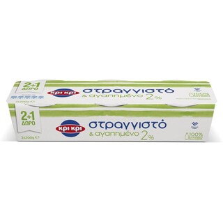 ΚΡΙ ΚΡΙ | Γιαούρτι Στραγγιστό 2% Λιπαρά 3x200gr 2+1 Δώρο
