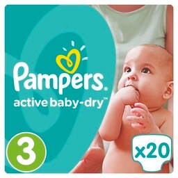 PAMPERS | ACTIVE BABY DRY | PAMPERS ACT.BABY DRY N3 20T CP 5 - 9 KGR No 3 20 PC