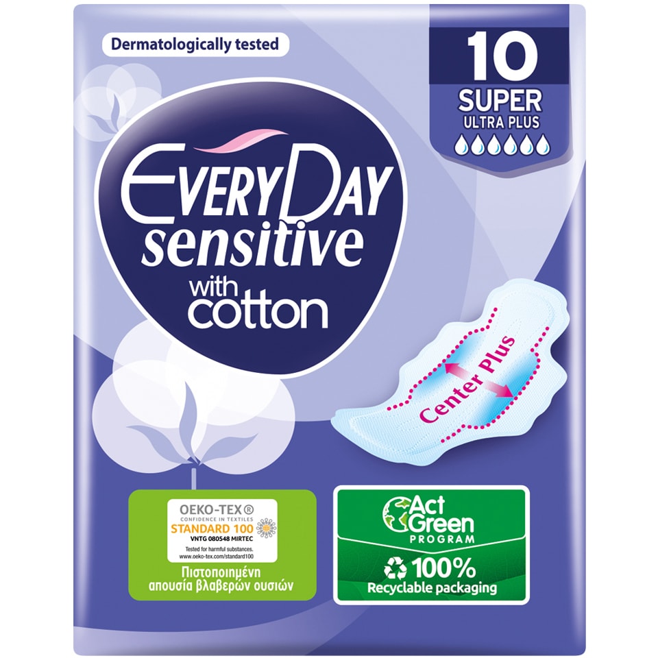 EVERY DAY Σερβιέτες Sensitive Super Ultra Plus 10 Τεμάχια