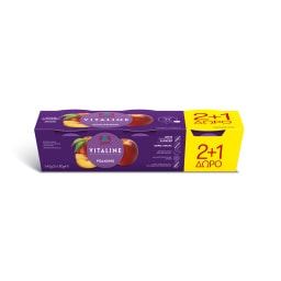 VITALINE | Επιδόρπιο Γιαουρτιού Ροδάκινο  3 Χ 180 gr 2+1 Δώρο