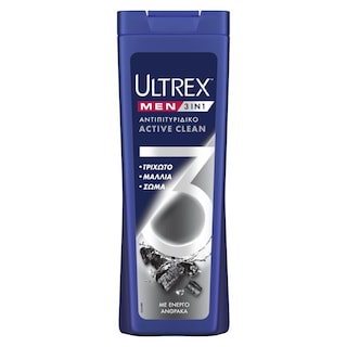 ULTREX | Σαμπουάν Active Clean 3σε1 Αντιπιτυριδικό 360ml Έκπτωση 50%