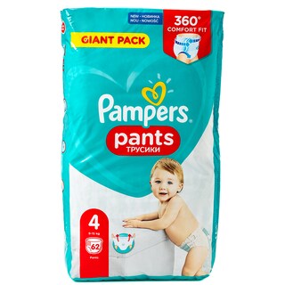PAMPERS | Πάνες Βρακάκι Μωρού Pants Νο4 9-15kg 62 Τεμάχια